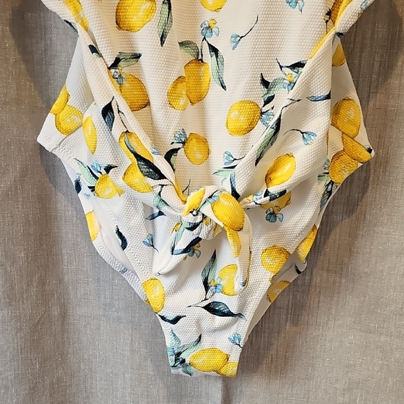 Jessica Simpson Lemon Print One Piece Swimsuit - Picture 3 of 16